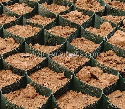 Geocella perforada de alta resistencia a la tracción para la estabilización del suelo en la construcción de carreteras 1