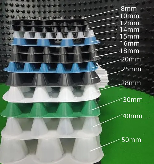 Rectángulo impermeable HDPE tablero de drenaje de membrana de hoyuelo para techo verde 0