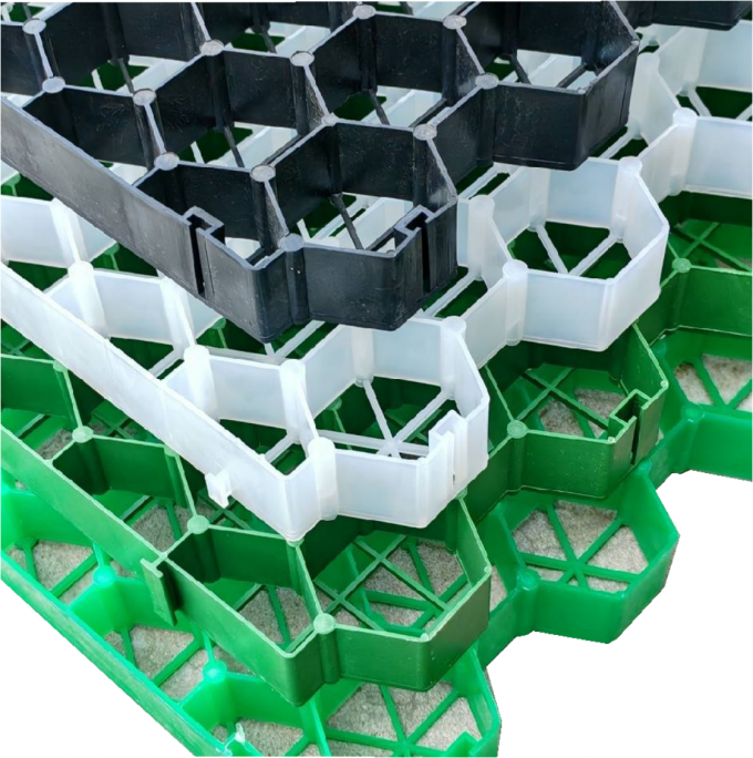 Rejilla de césped de HDPE Rejilla de pavimentos de plástico para carreteras Reforzamiento de pavimentos de césped 5