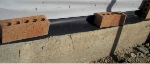 Curso a prueba de humedad de polietileno en relieve negro para la construcción de hoteles a prueba de agua 5